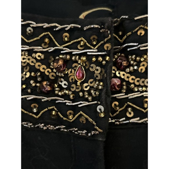 Just Cavalli Gold Label black pant jeans rhinestone gold embellished sz 40 Italy - Picture 4 of 16